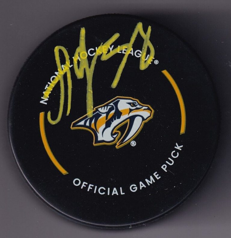 YAROSLAV ASKAROV SIGNED (NASHVILLE PREDATORS) HOCKEY OFFICIAL GAME PUCK W/COA #1 COLLECTIBLE MEMORABILIA