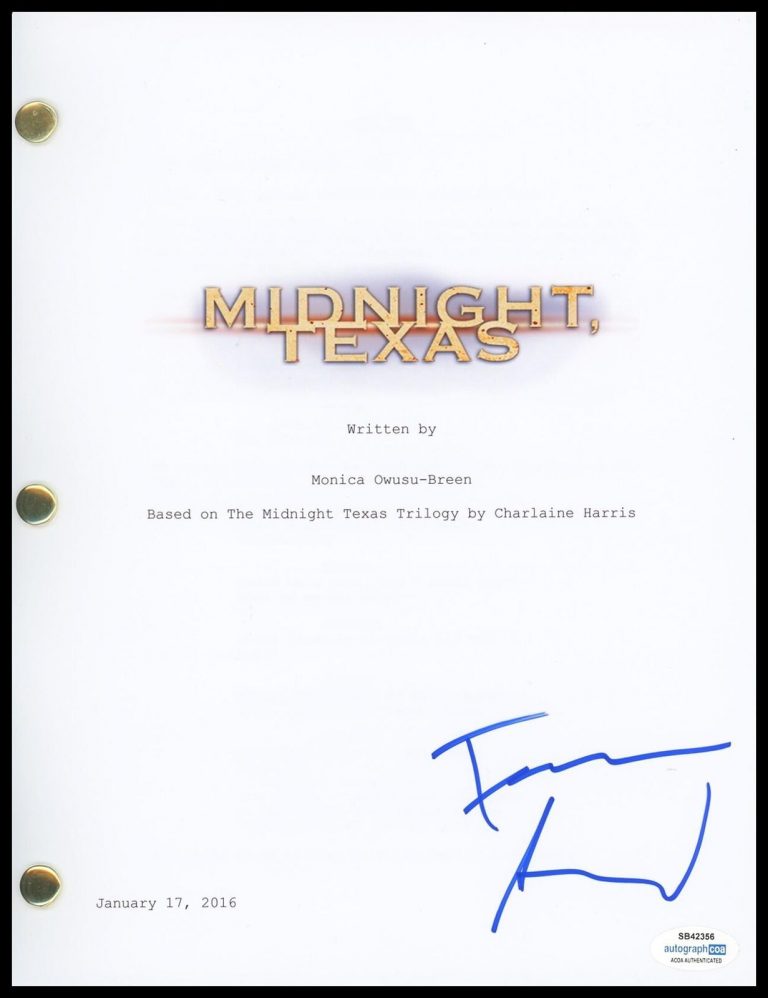 FRANCOIS ARNAUD “MIDNIGHT, TEXAS” AUTOGRAPH SIGNED PILOT EPISODE SCRIPT ACOA COLLECTIBLE MEMORABILIA