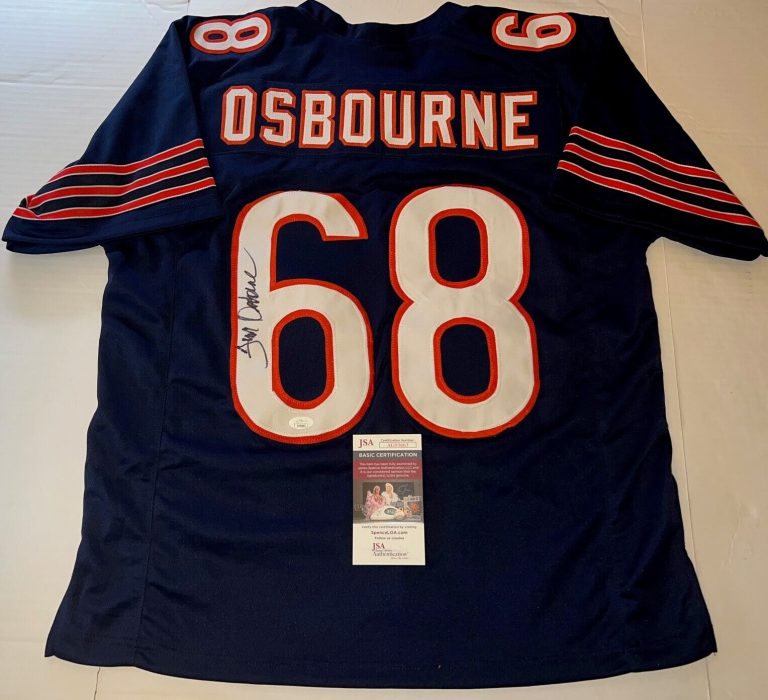 JIM OSBORNE CHICAGO BEARS SIGNED CUSTOM JERSEY AUTOGRAPHED JSA COLLECTIBLE MEMORABILIA