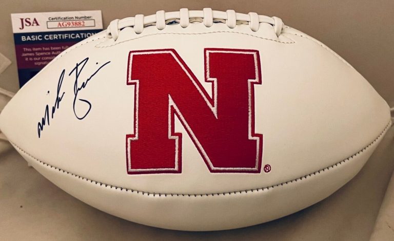 MIKE ROZIER SIGNED NEBRASKA CORNHUSKERS LOGO FOOTBALL AUTOGRAPHED JSA COLLECTIBLE MEMORABILIA