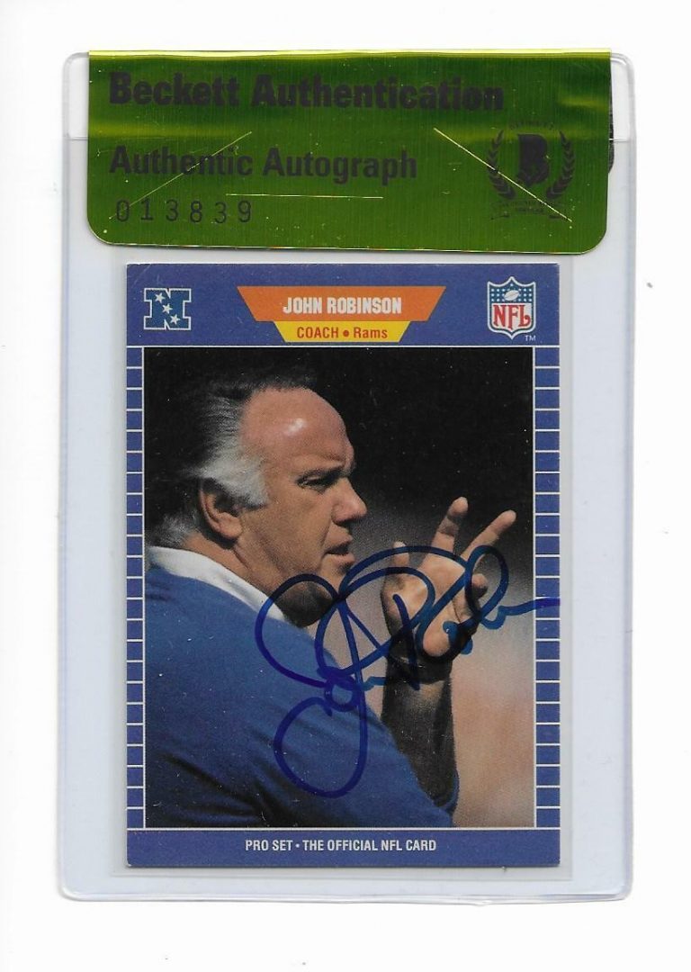 USC JOHN ROBINSON SIGNED AUTOGRAPHED 1989 PRO SET ROOKIE CARD BECKETT (BAS) COLLECTIBLE MEMORABILIA