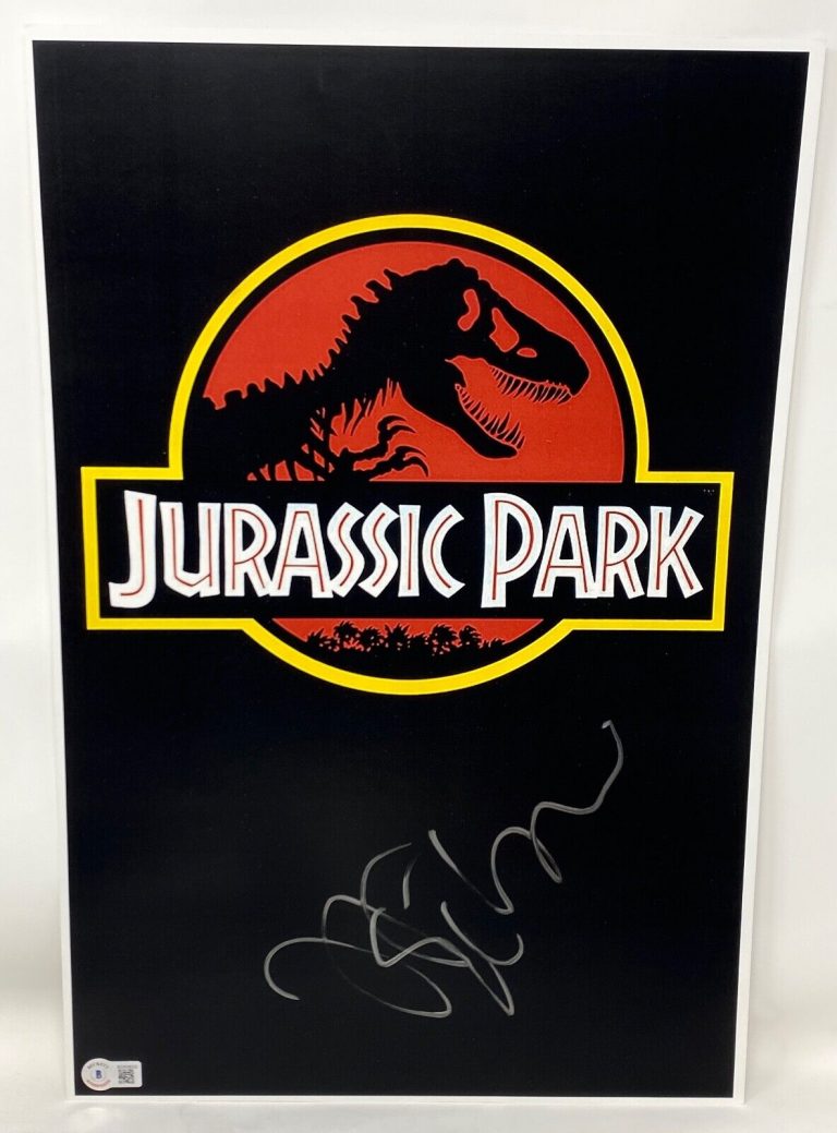 JEFF GOLDBLUM SIGNED AUTOGRAPHED JURASSIC PARK 12×18 MOVIE POSTER BECKETT COA COLLECTIBLE MEMORABILIA