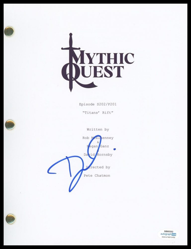 DANNY PUDI “MYTHIC QUEST” AUTOGRAPH SIGNED ‘BRAD’ FULL PILOT EPISODE SCRIPT ACOA COLLECTIBLE MEMORABILIA