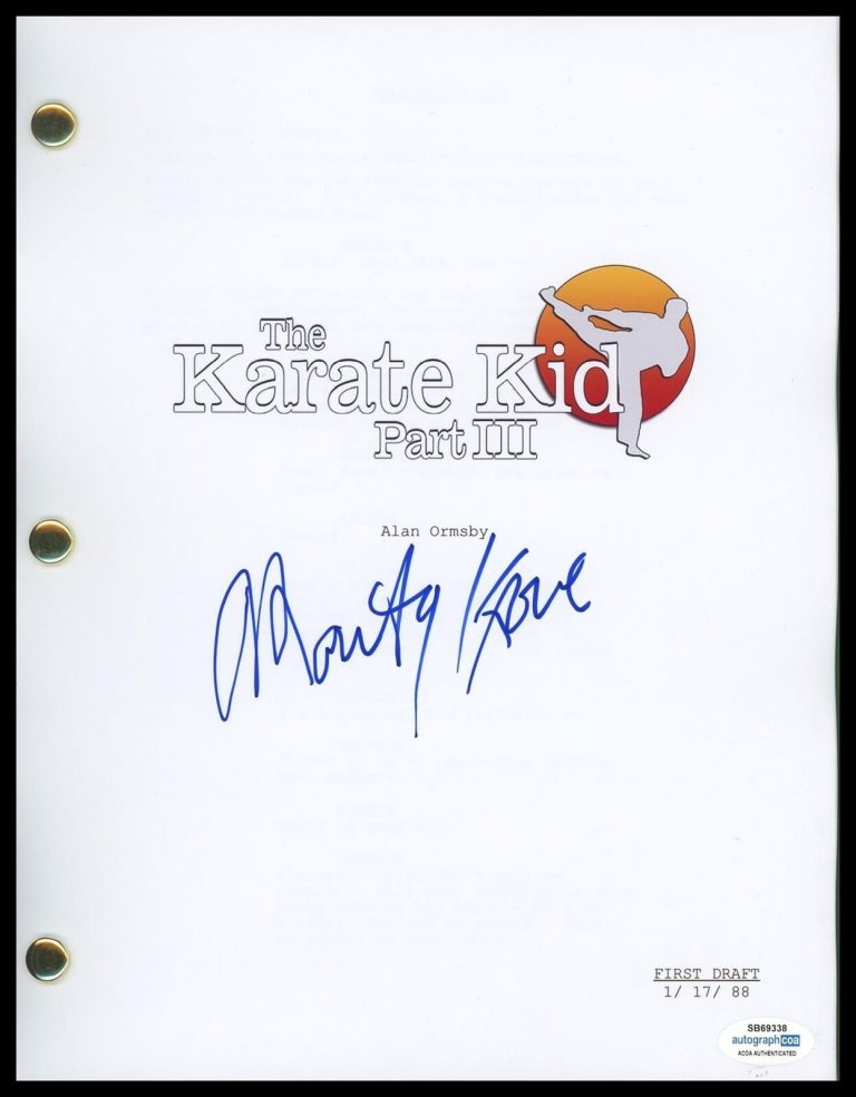 MARTIN KOVE “THE KARATE KID PART III” AUTOGRAPH SIGNED SCRIPT SCREENPLAY ACOA COLLECTIBLE MEMORABILIA