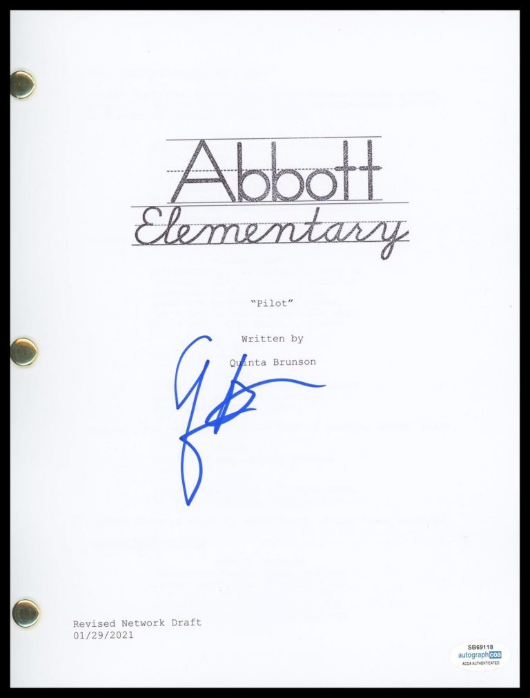 QUINTA BRUNSON “ABBOTT ELEMENTARY” AUTOGRAPH SIGNED PILOT EPISODE SCRIPT B ACOA COLLECTIBLE MEMORABILIA