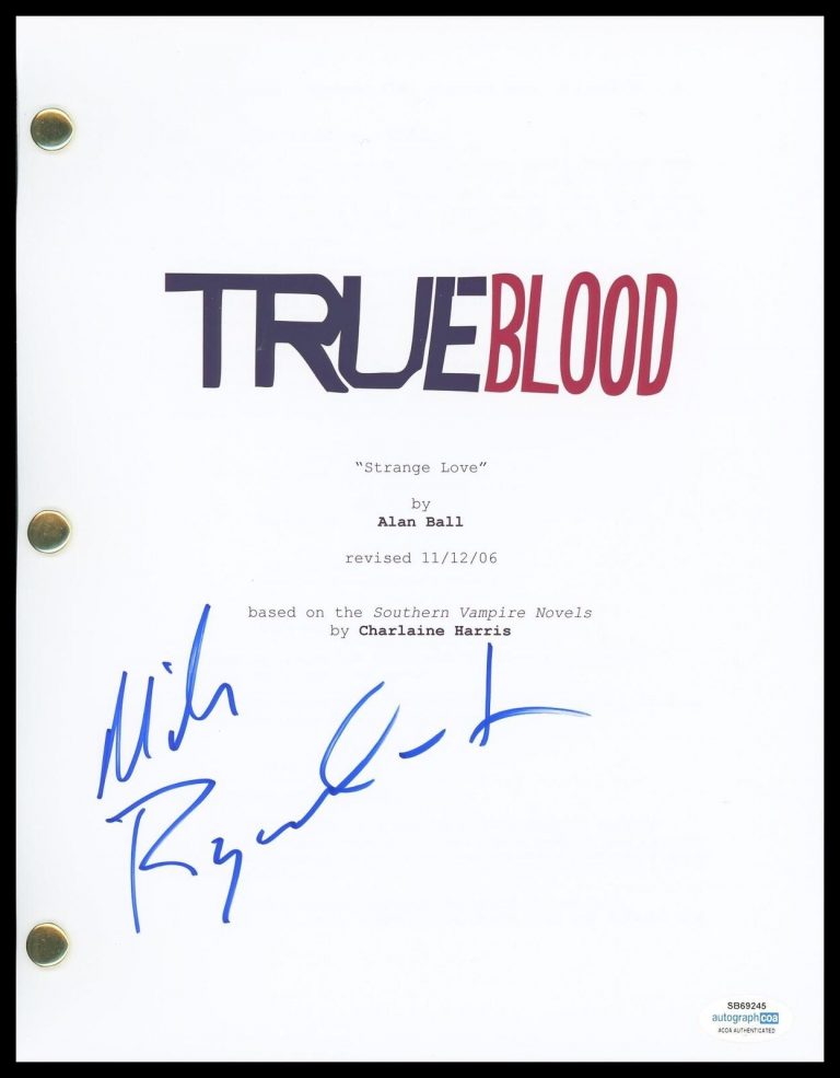 MICHAEL RAYMOND-JAMES “TRUE BLOOD” AUTOGRAPH SIGNED PILOT EPISODE SCRIPT B ACOA COLLECTIBLE MEMORABILIA