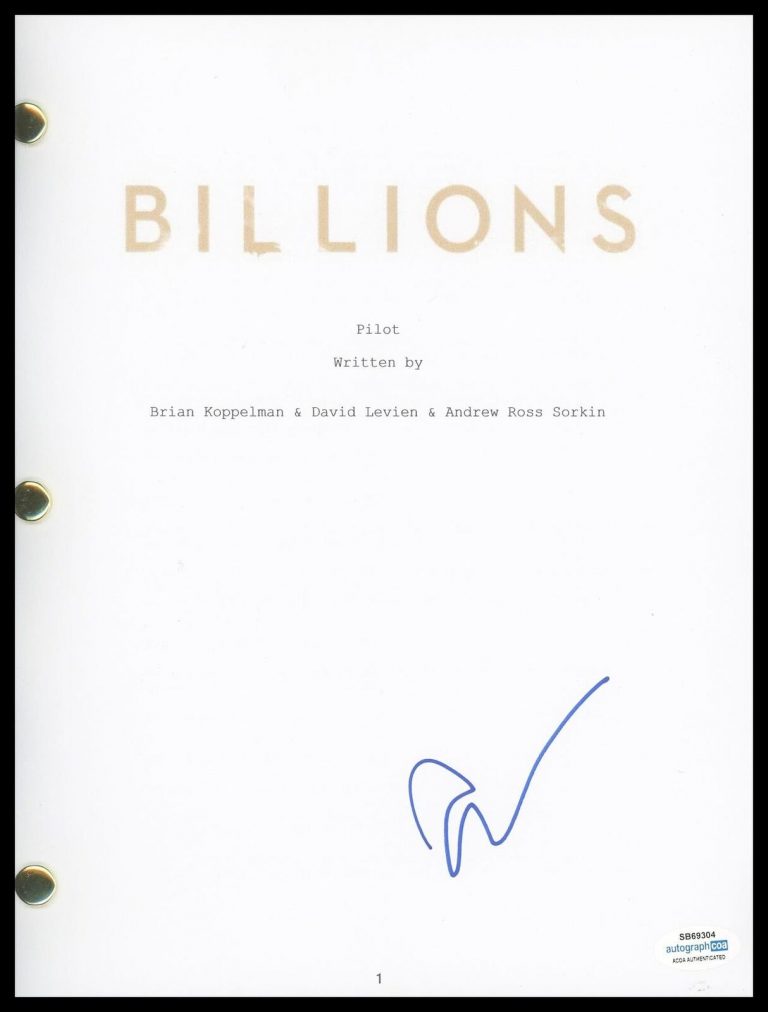 ASIA KATE DILLON “BILLIONS” AUTOGRAPH SIGNED ‘TAYLOR’ PILOT EPISODE SCRIPT ACOA COLLECTIBLE MEMORABILIA