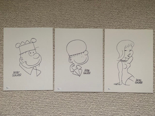 MORT WALKER AUTHENTIC SIGNED 11×14 ORIGINAL DRAWINGS BUXLEY+BEETLE+SARGE JSA COLLECTIBLE MEMORABILIA