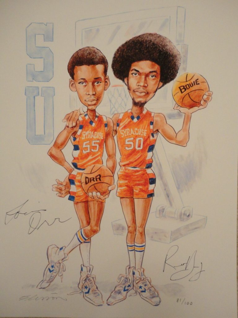 LOUIS ORR+ROOSEVELT BOUIE SIGNED 11×14 PRINT+COA LOUIE+BOUIE SYRACUSE COLLECTIBLE MEMORABILIA