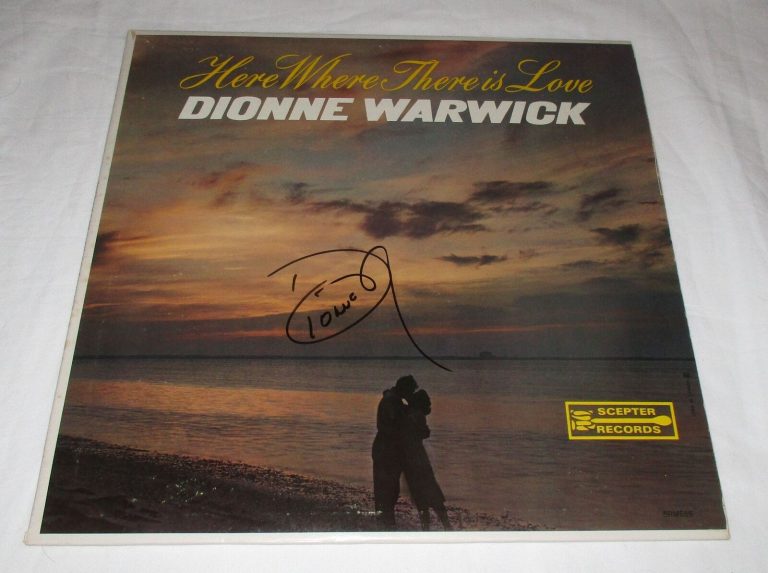 DIONNE WARWICK SIGNED HERE WHERE THERE IS LOVE VINYL RECORD JSA COLLECTIBLE MEMORABILIA