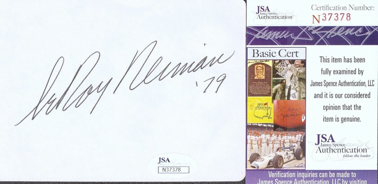 LEROY NEIMAN SIGNED AUTOGRAPH3X5 INDEX CARD JSA COA COLLECTIBLE MEMORABILIA