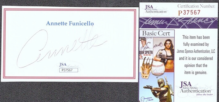 ANNETTE FUNICELLO SIGNED AUTOGRAPH 3×4 BOOKPLATE JSA COA MICKEY MOUSE CLUB COLLECTIBLE MEMORABILIA