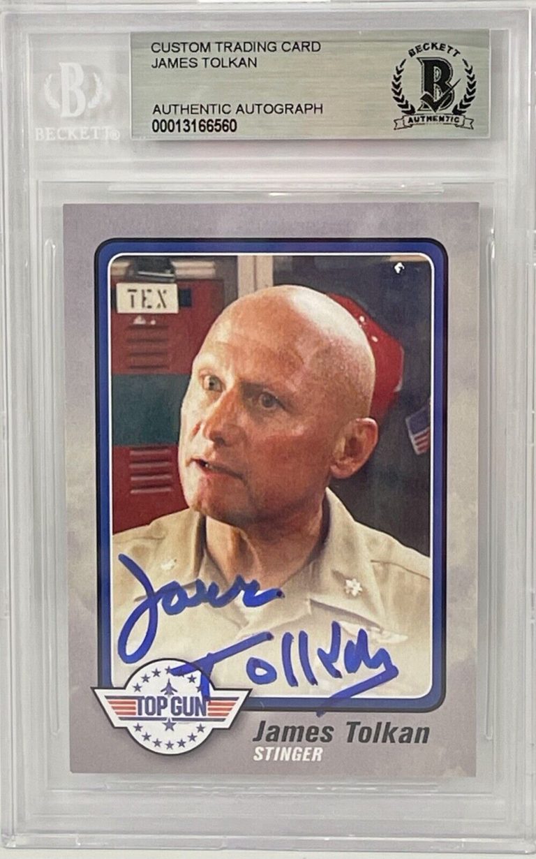 JAMES TOLKAN SIGNED TRADING CARD SLABBED “STINGER” TOP GUN BECKETT COLLECTIBLE MEMORABILIA