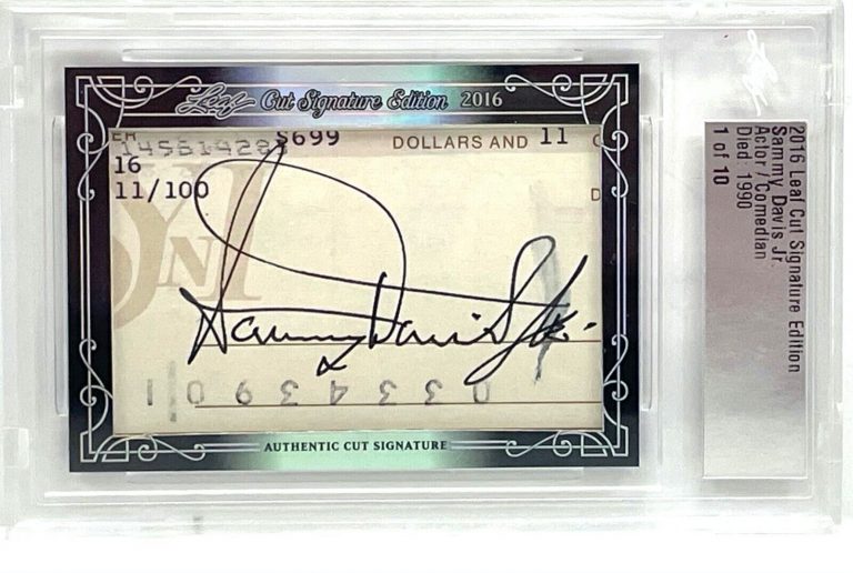 SAMMY DAVIS JR SLABBED ENCAPSULATED CUT SIGNATURE 2016 LEAF CUT EDITION 1/10 COLLECTIBLE MEMORABILIA