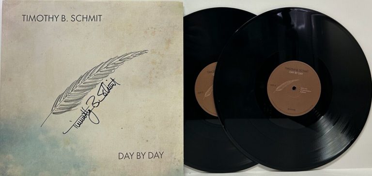 TIMOTHY B SCHMIT SIGNED AUTOGRAPH ALBUM COVER “DAY BY DAY” VINYL JSA EAGLES COLLECTIBLE MEMORABILIA