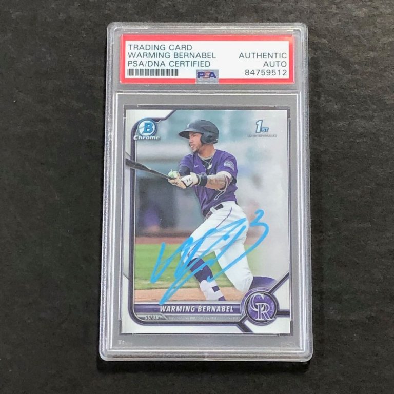 2021 BOWMAN CHROME #BP-46 WARMING BERNABEL SIGNED CARD PSA SLABBED AUTO ROCKIES COLLECTIBLE MEMORABILIA