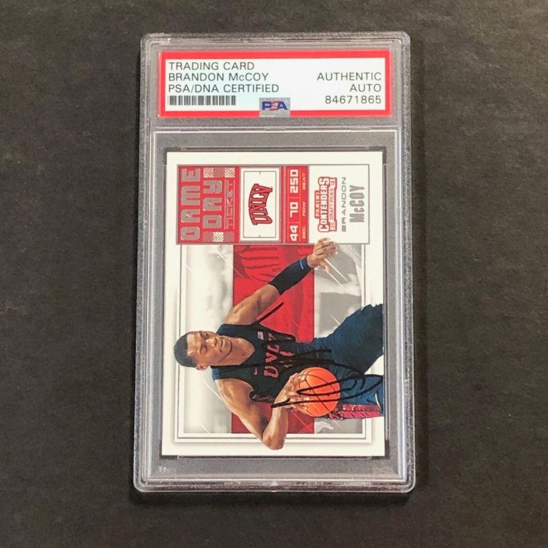 2018 PANINI CONTENDERS DRAFT PICKS #28 BRANDON MCCOY SIGNED CARD AUTO PSA SLABBE COLLECTIBLE MEMORABILIA