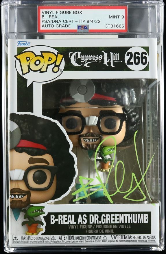 B-REAL “DR. GREENTHUMB” SIGNED FUNKO POP CYPRESS HILL PSA/DNA AUTOGRAPHED MINT 9 COLLECTIBLE MEMORABILIA