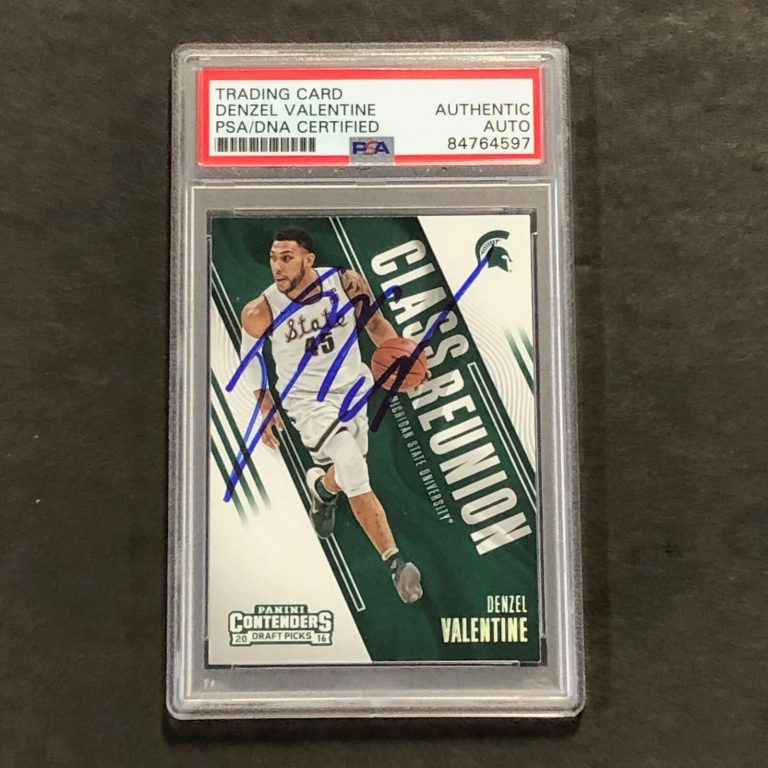 2016 PANINI CONTENDERS DRAFT PICKS #12 DENZEL VALENTINE SIGNED CARD AUTO PSA SLA COLLECTIBLE MEMORABILIA