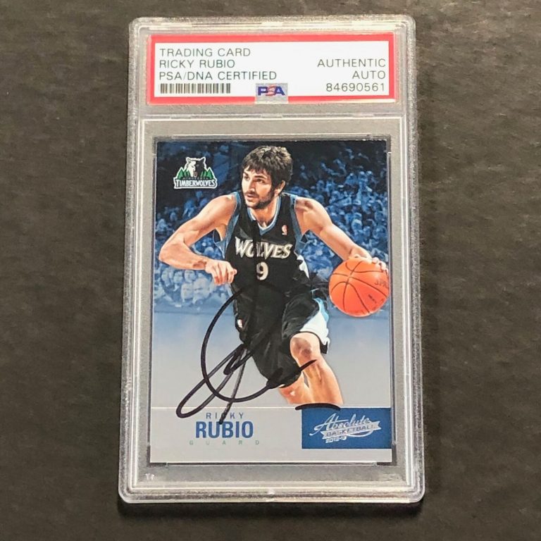 2012-13 PANINI ABSOLUTE BASKETBALL #64 RICKY RUBIO SIGNED CARD AUTO PSA SLABBED COLLECTIBLE MEMORABILIA