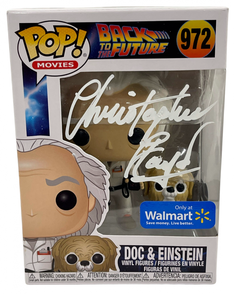CHRISTOPHER LLOYD SIGNED BACK TO THE FUTURE DOC BROWN FUNKO 972 BECKETT 37 COLLECTIBLE MEMORABILIA