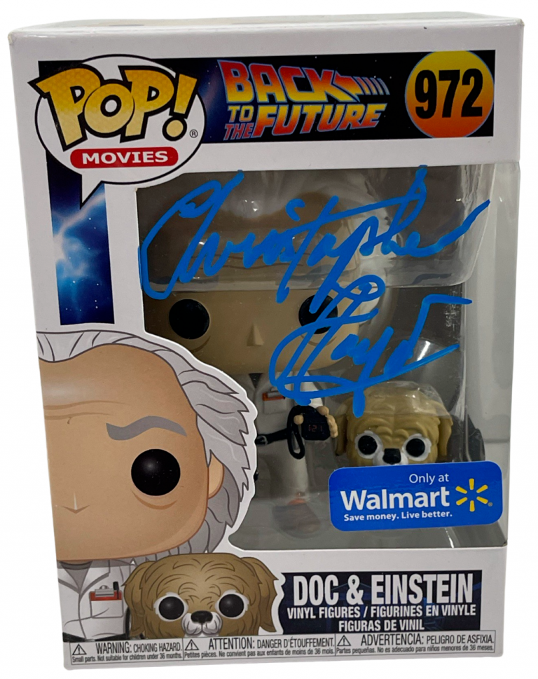 CHRISTOPHER LLOYD SIGNED BACK TO THE FUTURE DOC BROWN FUNKO 972 BECKETT 26 COLLECTIBLE MEMORABILIA