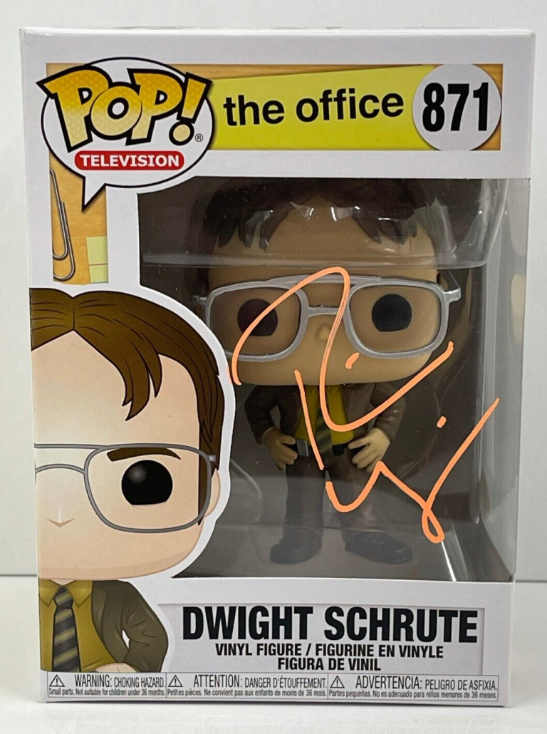 RAINN WILSON DWIGHT SCHRUTE SIGNED THE OFFICE FUNKO FIGURE 871 BECKETT COA 91 COLLECTIBLE MEMORABILIA