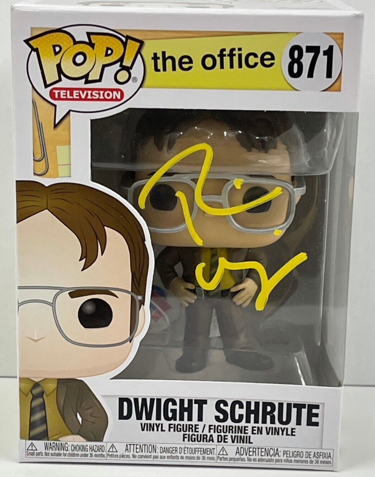 RAINN WILSON DWIGHT SCHRUTE SIGNED THE OFFICE FUNKO FIGURE 871 BECKETT COA 81 COLLECTIBLE MEMORABILIA
