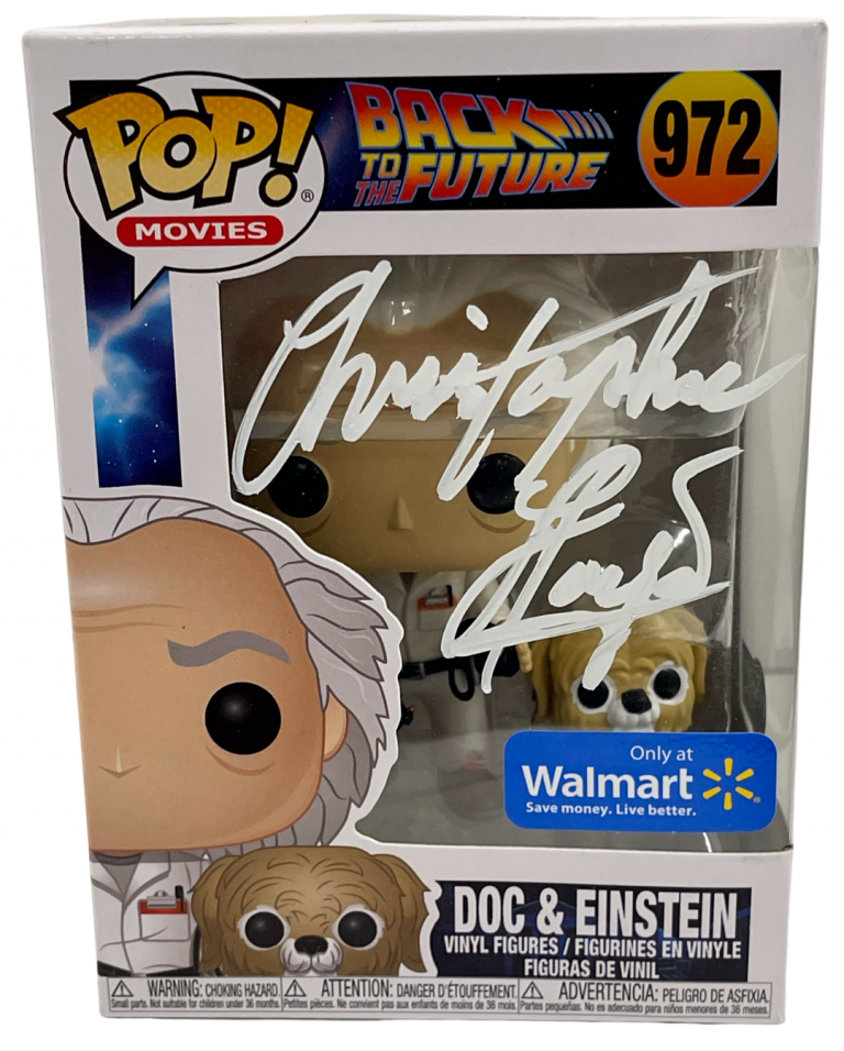 CHRISTOPHER LLOYD SIGNED BACK TO THE FUTURE DOC BROWN FUNKO 972 BECKETT 35 COLLECTIBLE MEMORABILIA