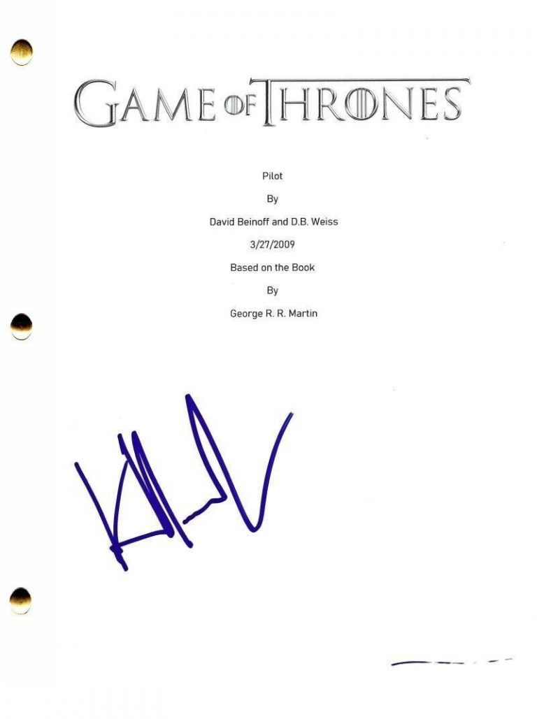 KIT HARINGTON SIGNED GAME OF THRONES PILOT SCRIPT AUTHENTIC AUTOGRAPH QR CODE COLLECTIBLE MEMORABILIA