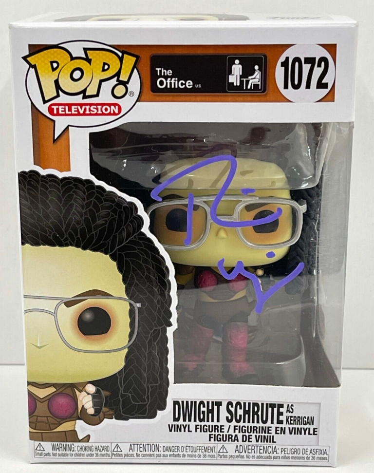 RAINN WILSON DWIGHT SCHRUTE SIGNED THE OFFICE FUNKO FIGURE 1072 BECKETT COA 33 COLLECTIBLE MEMORABILIA