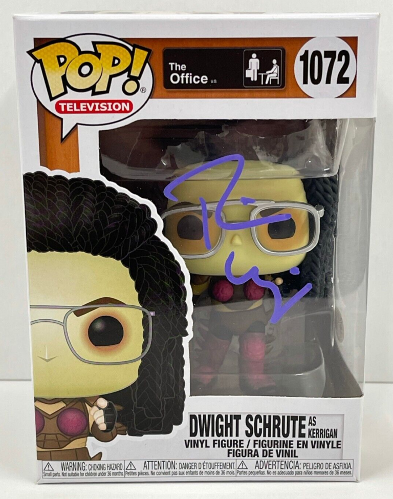 RAINN WILSON DWIGHT SCHRUTE SIGNED THE OFFICE FUNKO FIGURE 1072 BECKETT COA 22 COLLECTIBLE MEMORABILIA