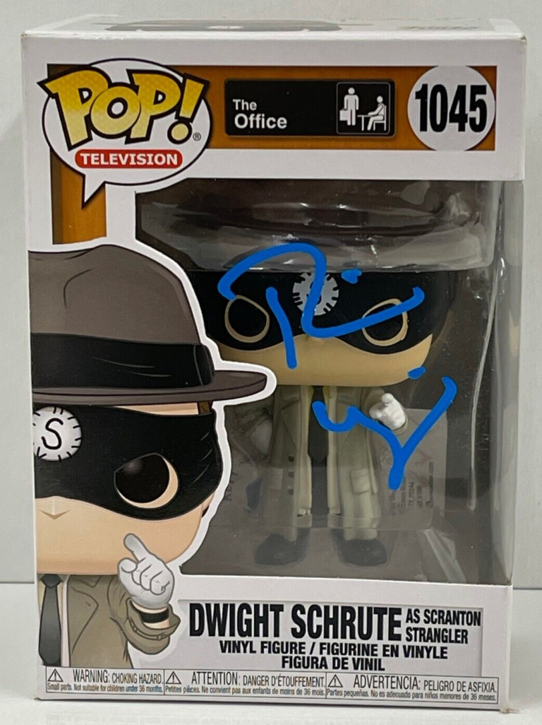 RAINN WILSON DWIGHT SCHRUTE SIGNED THE OFFICE FUNKO FIGURE 1045 BECKETT COA 11 COLLECTIBLE MEMORABILIA