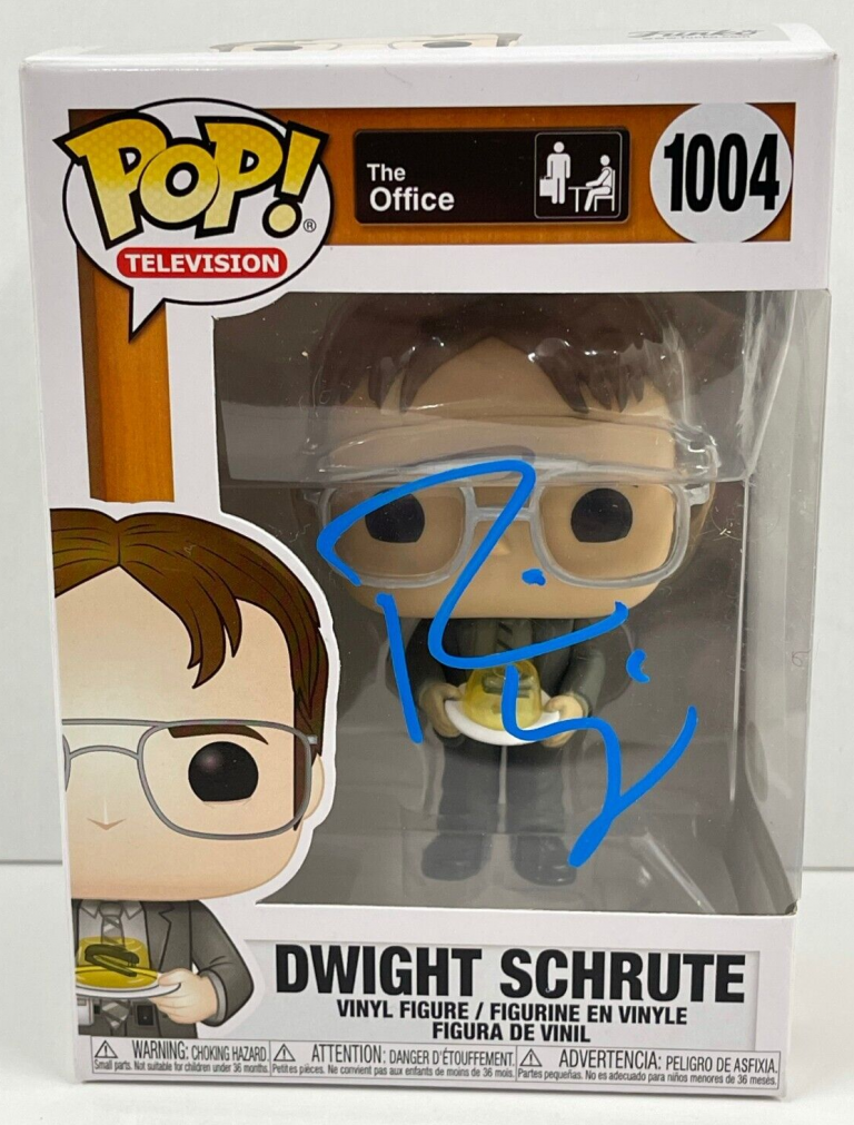 RAINN WILSON DWIGHT SCHRUTE SIGNED THE OFFICE FUNKO FIGURE 1004 BECKETT COA 37 COLLECTIBLE MEMORABILIA