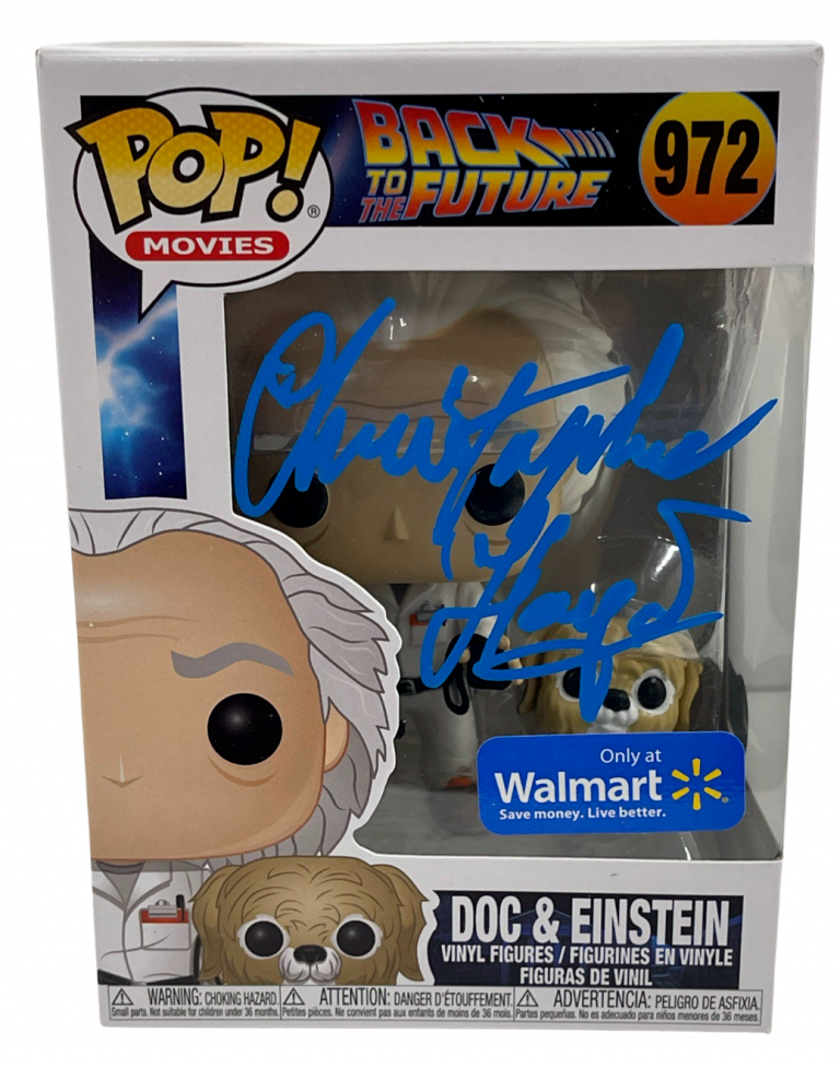 CHRISTOPHER LLOYD SIGNED BACK TO THE FUTURE DOC BROWN FUNKO 972 BECKETT 22 COLLECTIBLE MEMORABILIA