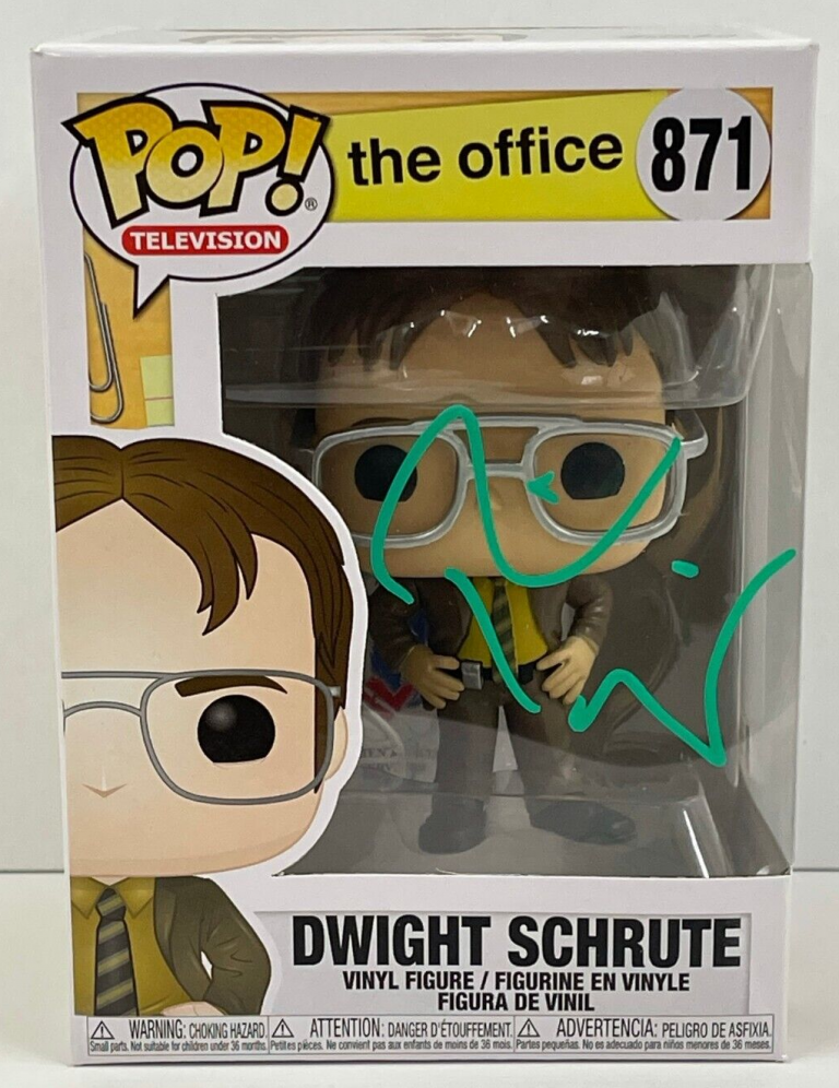 RAINN WILSON DWIGHT SCHRUTE SIGNED THE OFFICE FUNKO FIGURE 871 BECKETT COA 114 COLLECTIBLE MEMORABILIA