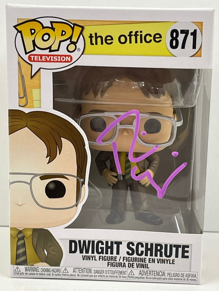 RAINN WILSON DWIGHT SCHRUTE SIGNED THE OFFICE FUNKO FIGURE 871 BECKETT COA 93 COLLECTIBLE MEMORABILIA