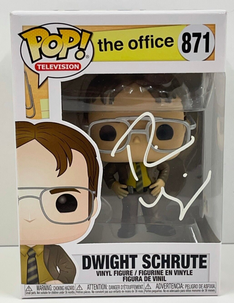 RAINN WILSON DWIGHT SCHRUTE SIGNED THE OFFICE FUNKO FIGURE 871 BECKETT COA 15 COLLECTIBLE MEMORABILIA