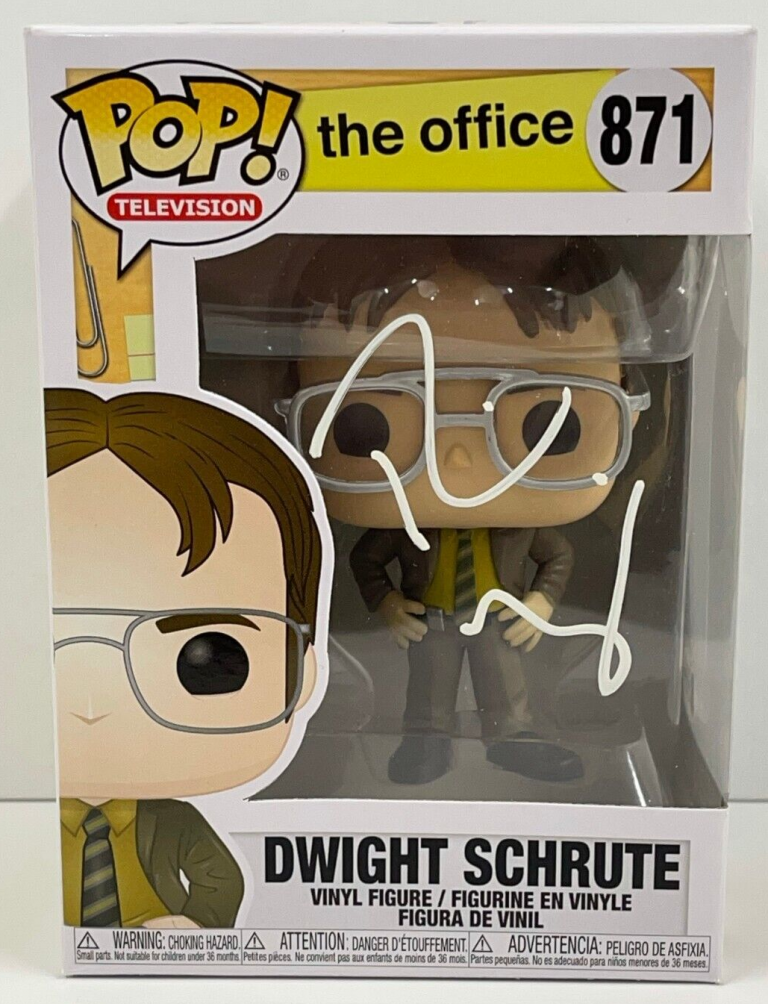 RAINN WILSON DWIGHT SCHRUTE SIGNED THE OFFICE FUNKO FIGURE 871 BECKETT COA 12 COLLECTIBLE MEMORABILIA