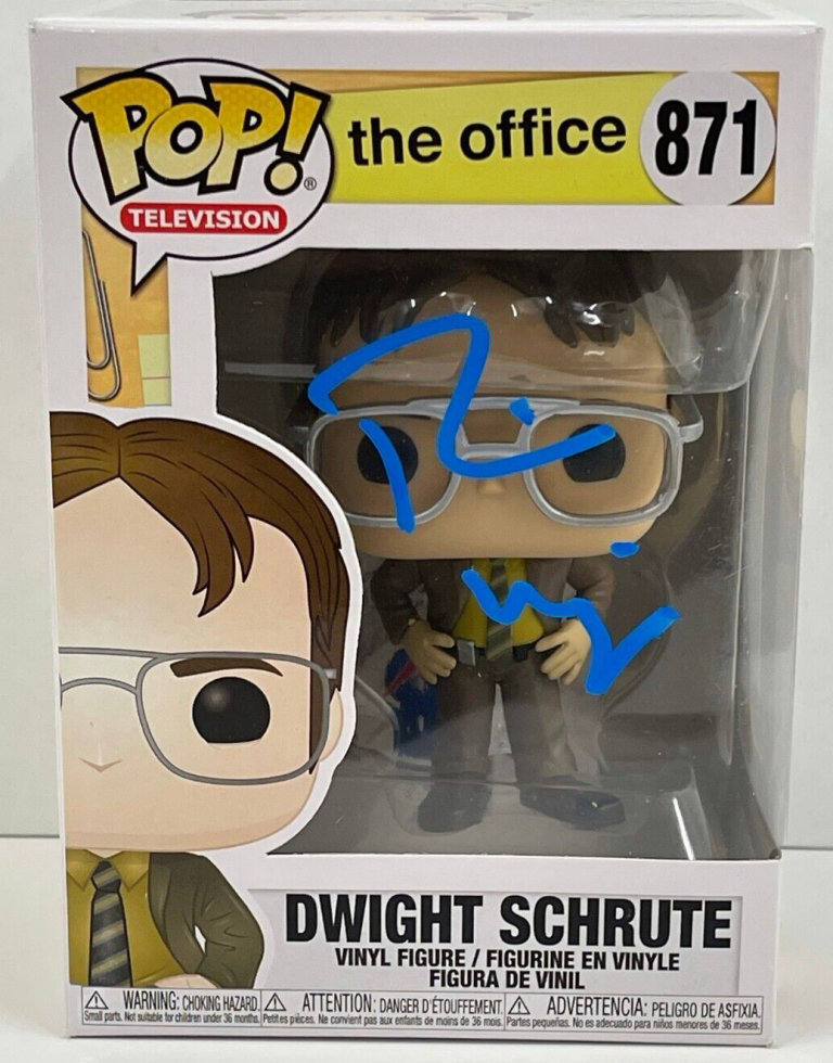 RAINN WILSON DWIGHT SCHRUTE SIGNED THE OFFICE FUNKO FIGURE 871 BECKETT COA 6 COLLECTIBLE MEMORABILIA
