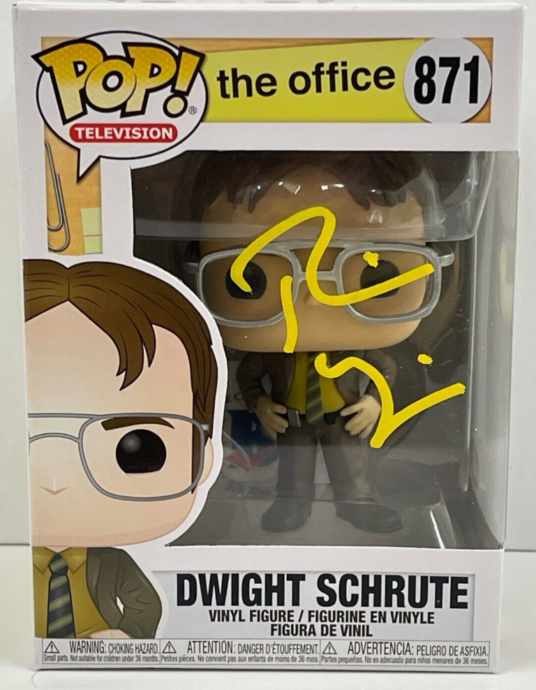 RAINN WILSON DWIGHT SCHRUTE SIGNED THE OFFICE FUNKO FIGURE 871 BECKETT COA 80 COLLECTIBLE MEMORABILIA