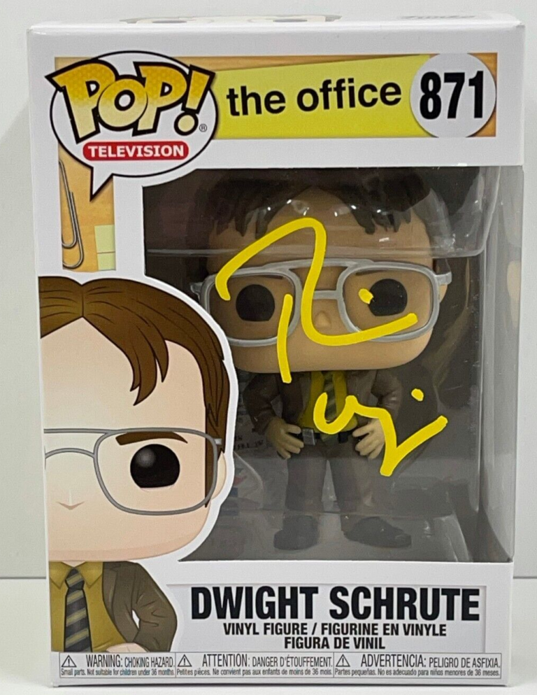 RAINN WILSON DWIGHT SCHRUTE SIGNED THE OFFICE FUNKO FIGURE 871 BECKETT COA 63 COLLECTIBLE MEMORABILIA