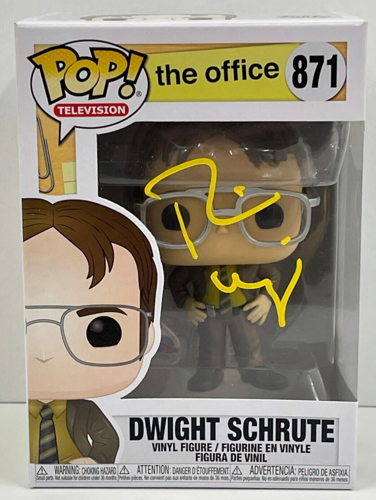 RAINN WILSON DWIGHT SCHRUTE SIGNED THE OFFICE FUNKO FIGURE 871 BECKETT COA 51 COLLECTIBLE MEMORABILIA