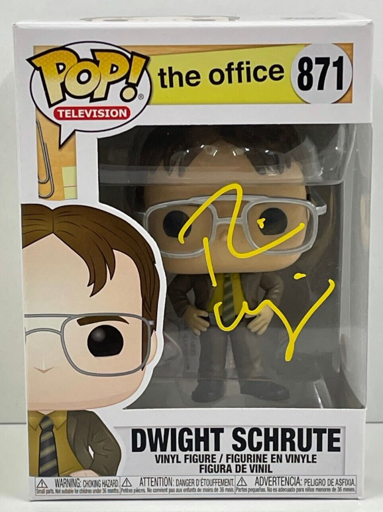 RAINN WILSON DWIGHT SCHRUTE SIGNED THE OFFICE FUNKO FIGURE 871 BECKETT COA 50 COLLECTIBLE MEMORABILIA