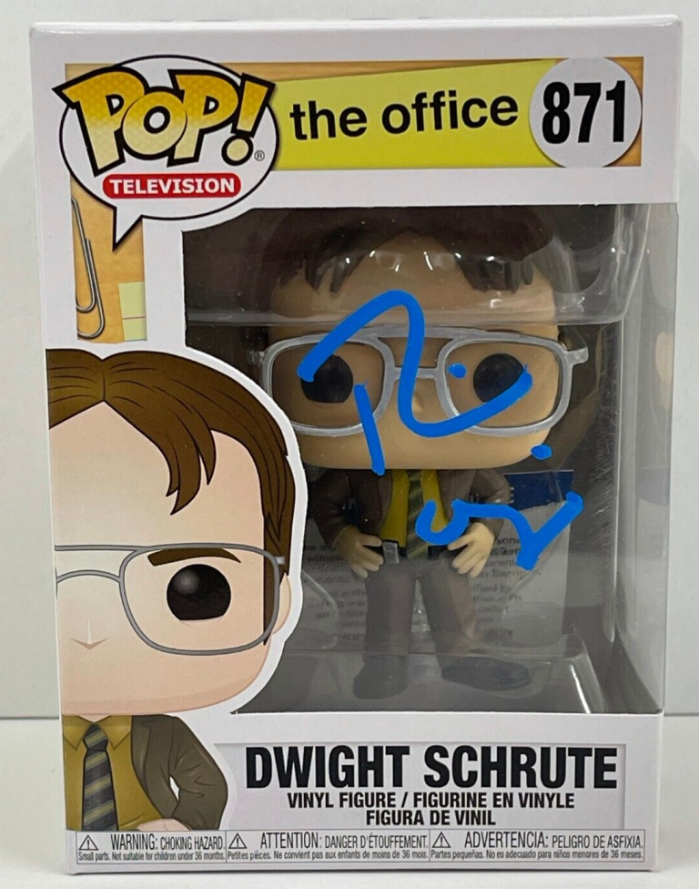RAINN WILSON DWIGHT SCHRUTE SIGNED THE OFFICE FUNKO FIGURE 871 BECKETT COA 11 COLLECTIBLE MEMORABILIA