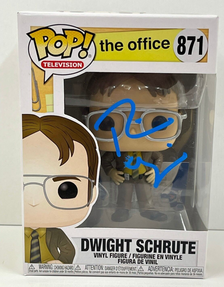 RAINN WILSON DWIGHT SCHRUTE SIGNED THE OFFICE FUNKO FIGURE 871 BECKETT COA 7 COLLECTIBLE MEMORABILIA