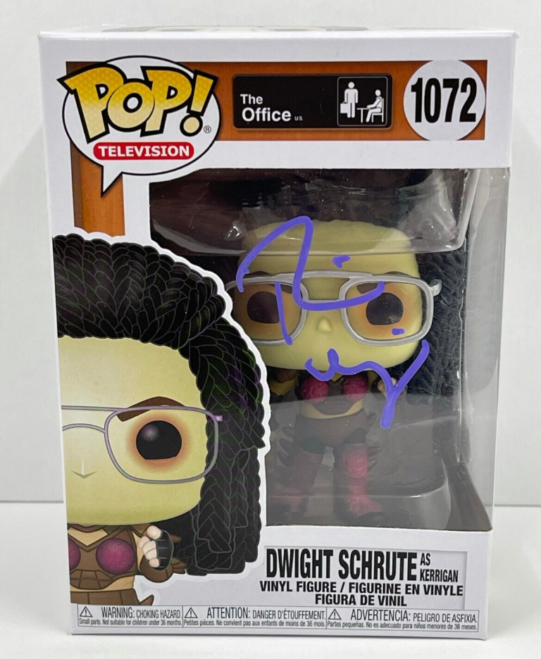 RAINN WILSON DWIGHT SCHRUTE SIGNED THE OFFICE FUNKO FIGURE 1072 BECKETT COA 23 COLLECTIBLE MEMORABILIA