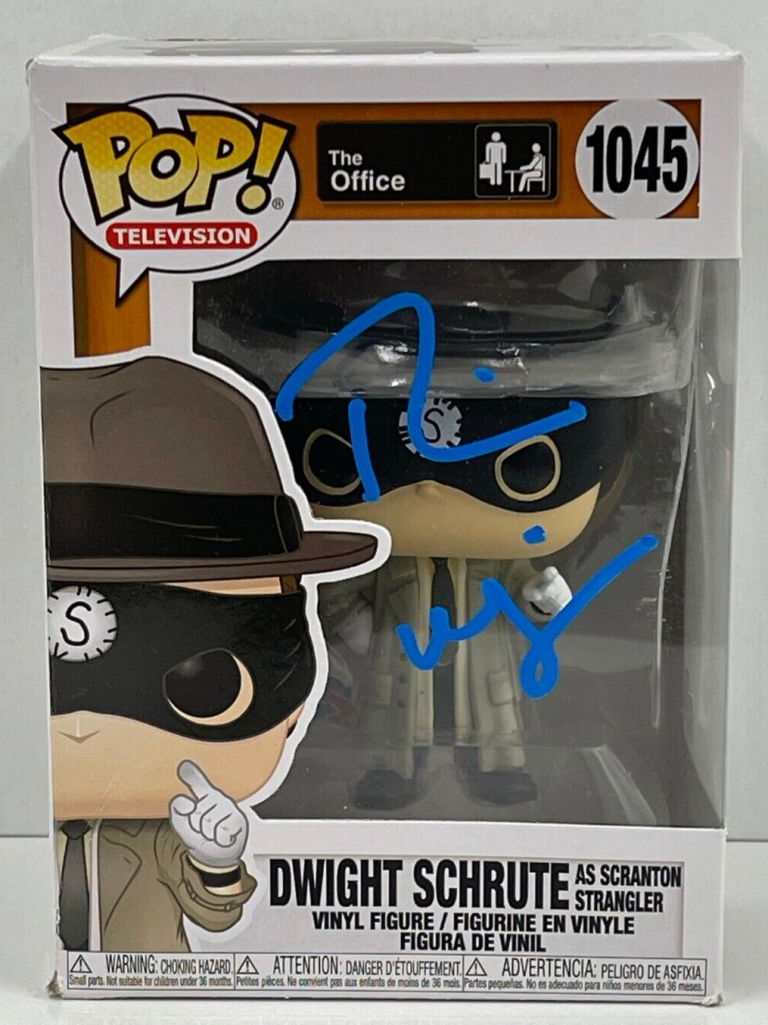 RAINN WILSON DWIGHT SCHRUTE SIGNED THE OFFICE FUNKO FIGURE 1045 BECKETT COA 21 COLLECTIBLE MEMORABILIA