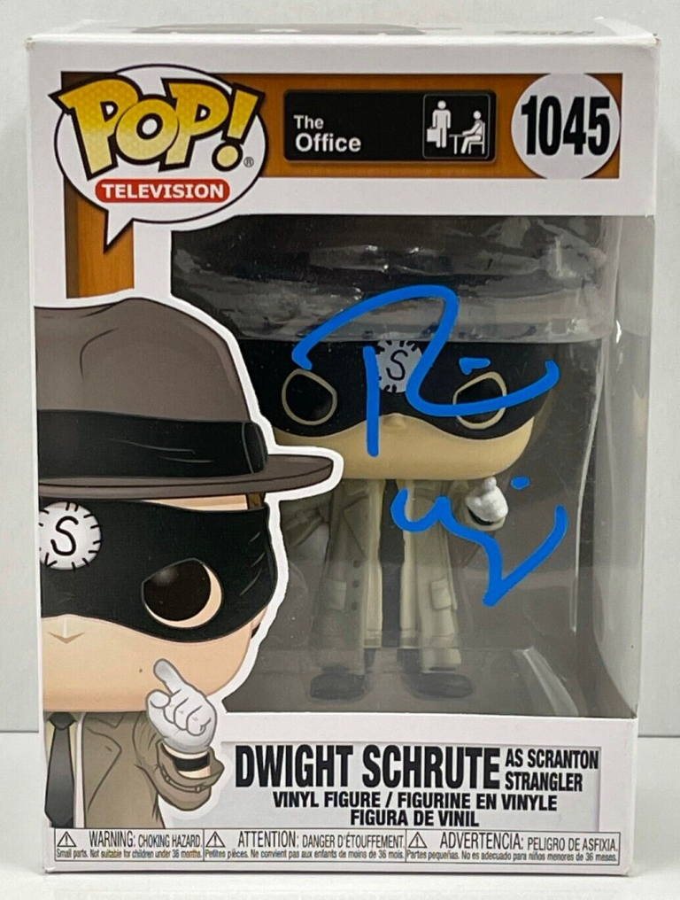 RAINN WILSON DWIGHT SCHRUTE SIGNED THE OFFICE FUNKO FIGURE 1045 BECKETT COA 18 COLLECTIBLE MEMORABILIA