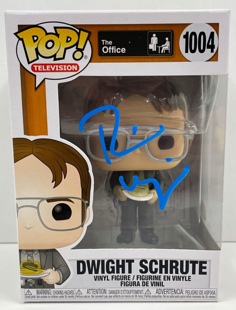 RAINN WILSON DWIGHT SCHRUTE SIGNED THE OFFICE FUNKO FIGURE 1004 BECKETT COA 13 COLLECTIBLE MEMORABILIA